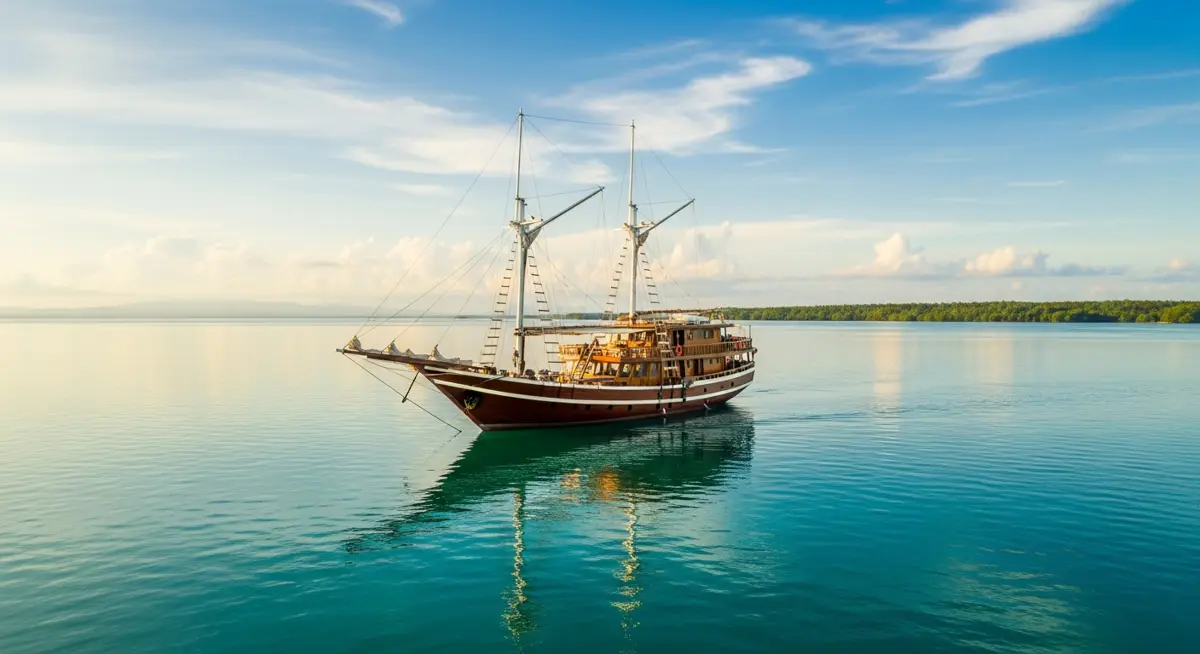 Likupangresort in North Sulawesi — a traditional Indonesian phinisi sailing schooner